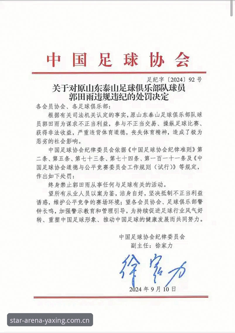 足协重磅罚单深度解读指南——从亚星娱乐平台视角看中国足球反腐风暴